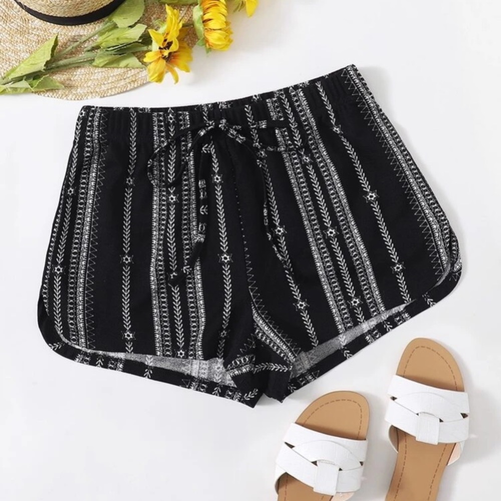 Black and white shorts